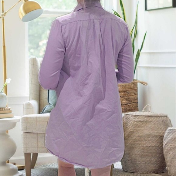 New American Apparel Belted Chamblay Lilac Shirt Dress - Picture 8 of 14